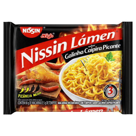 Massa Instantânea Nissin 85g - Galinha Caipira - Picante