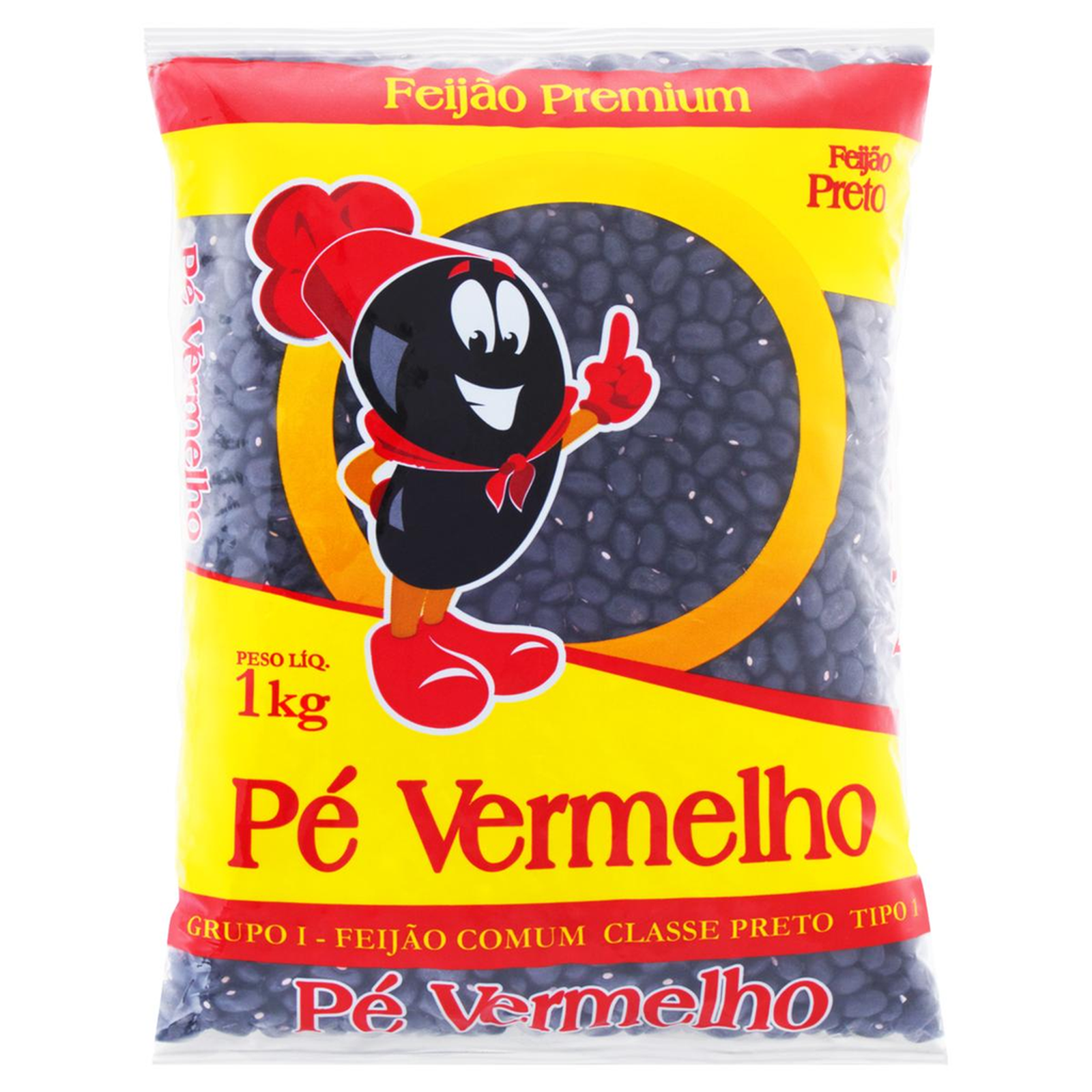Feijão Pé Vermelho 1kg - Preto