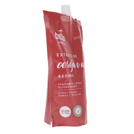 Sabonete líquido bello cereja e avelã sachê com tampa 450ml 360-30