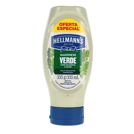 Maionese Verde Hellmann's com Salsinha e Alho Frasco com 0un - 335ml 360-0