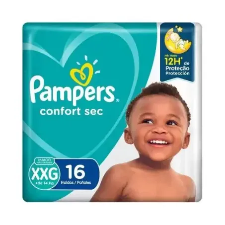 Fralda infantil pampers confort sec tamanho xxg pacote 16 unidades