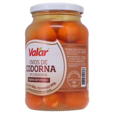 Ovos de codorna valar defumado 300g 360-4