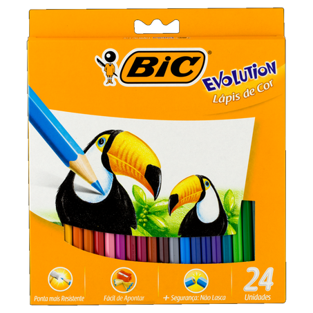 Lapis De Cor Bic Evolution C/24 Gde Sextavado
