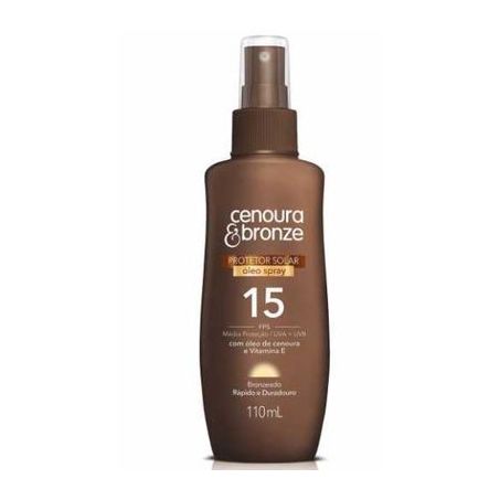Protetor Solar Cenoura & Bronze Óleo Spray 15 FPS Frasco Borrifador 110ml