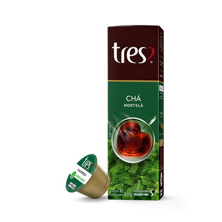 Cápsula tres chá de hortelã 25g com 10 unidades