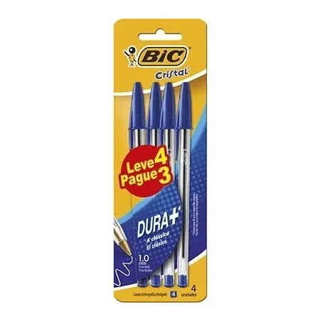 Caneta Bic Cristal Azul Leve 4 Pague 3 Un 
 