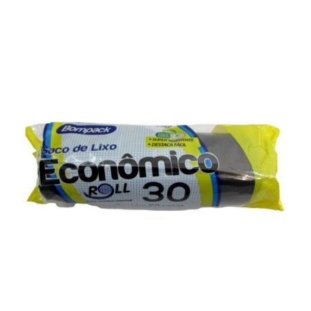 SACO LIXO PTO ECON ROLL BOMPACK 30LT C/50