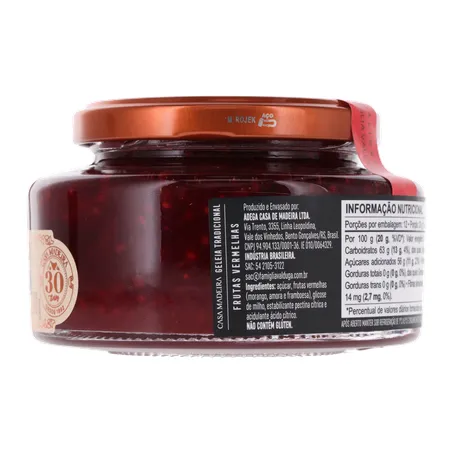 Geléia Casa Madeira Tradicional Frutas Vermelhas 240g 360-12