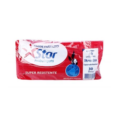 Saco para lixo star roll 30lt c/50