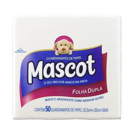 Guardanapo de Papel Mascot Folha Dupla Grande 50UN