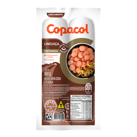 Linguiça defumada copacol mista c/ toucinho suíno 360g