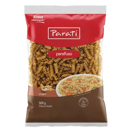 Macarrão de trigo integral parafuso parati