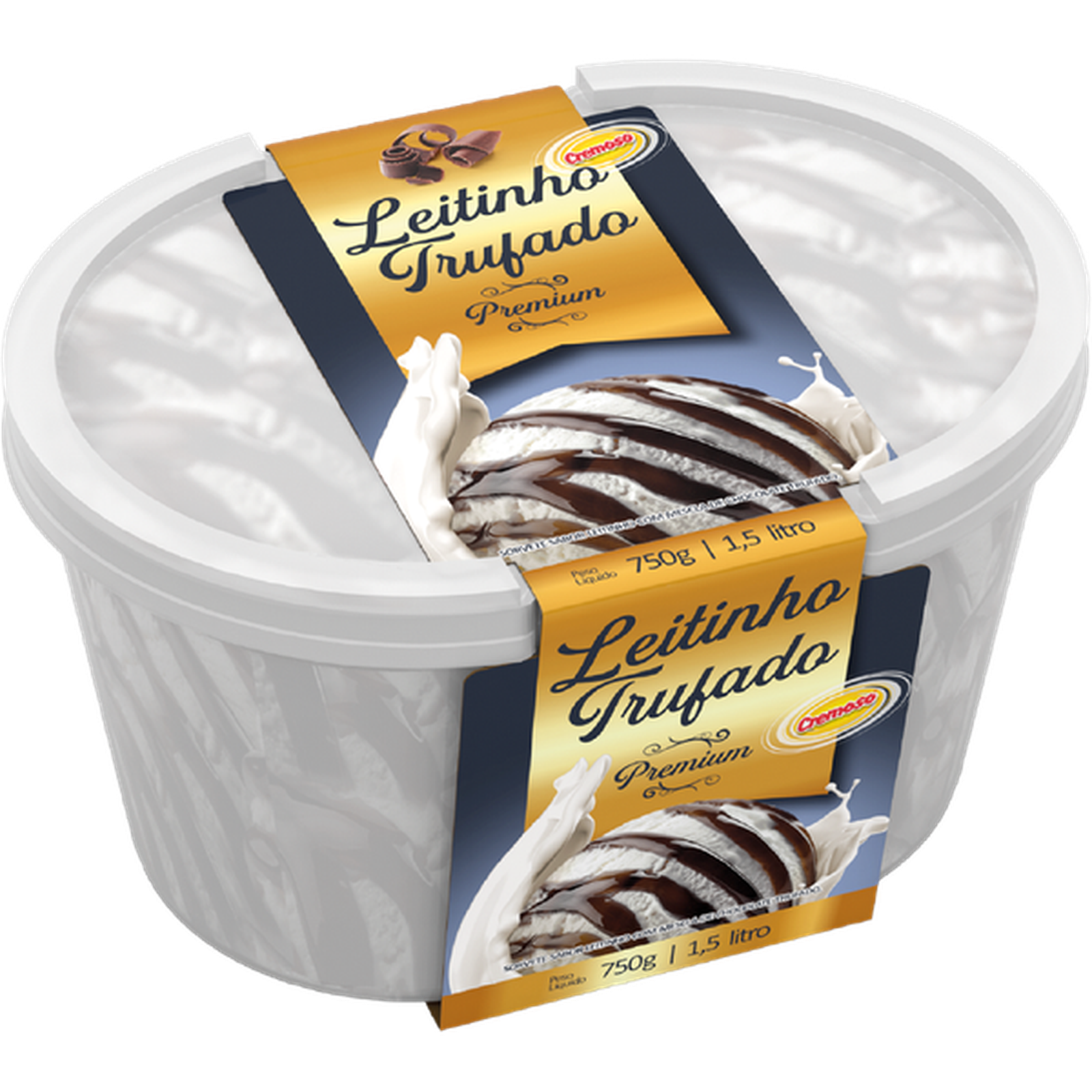 Sorvete Cremoso Premium Leitinho Trufado Pote 1.5 l | SuperAlfa