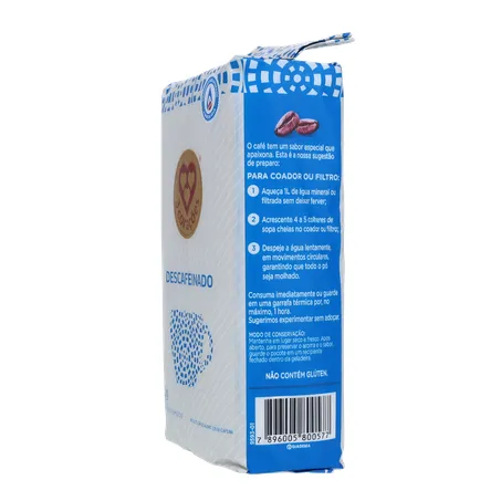 CAFÉ PÓ 3 CORAÇÕES DESCAFEINADO 250G 360-7