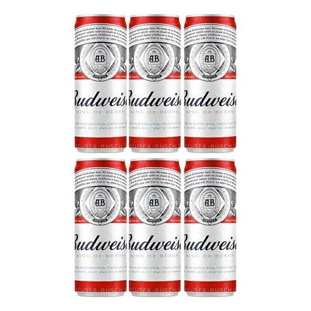 Cerveja budweiser lata 350ml caixa com 6 unidades