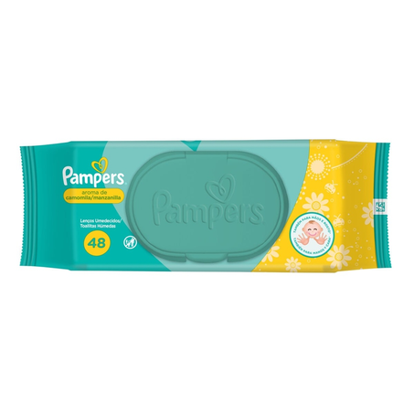 Lenços Umedecido Camomila Suave Pampers com 48 Unidades