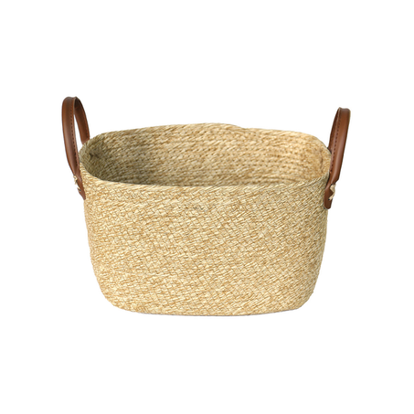 CESTO PARAMOUNT C/ALÇA FIBRA NATURAL MOCCA 30X21X18CM
