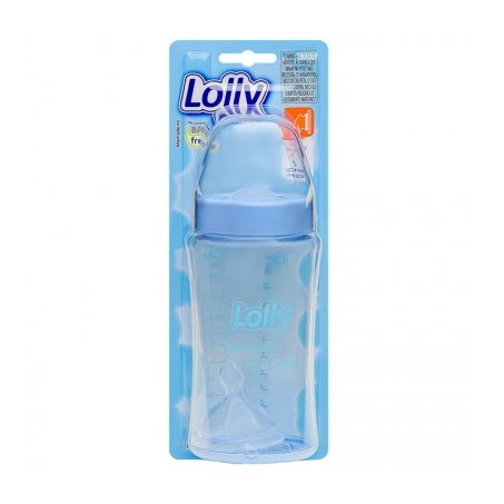 MAMADEIRA LOLLY BIG SPECIAL SILICONE ORTODÔNTICA T2 AZUL 350ML
