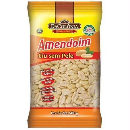 Amendoim dacolonia 500g cru sem pele