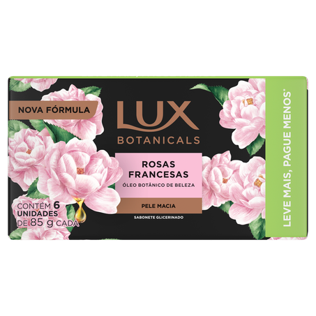 Pack Sabonete em Barra Rosas Francesas Lux Botanicals 6 Unidades de 85g