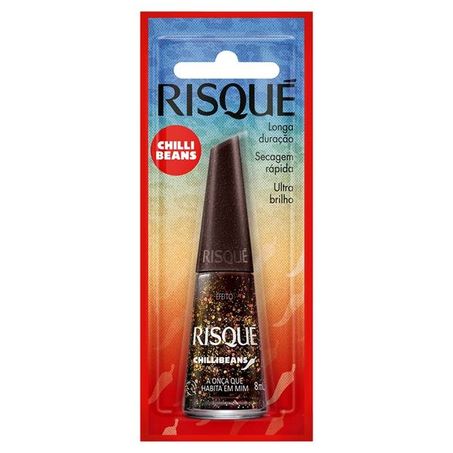 ESMALTE EFEITO A ONÇA QUE HABITA EM MIM RISQUÉ CHILLI BEANS CARTELA 8ML