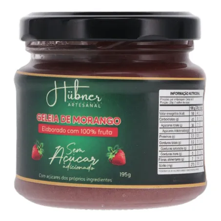 Geleia hubner morango sem açúcar 195g 360-2