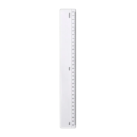 RÉGUA PLÁSTICA 30CM CRISTAL WALEU