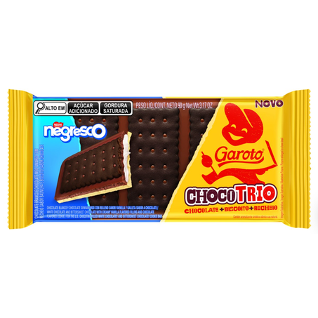 Chocolate Biscoito Garoto Chocotrio Negresco 90g 
 