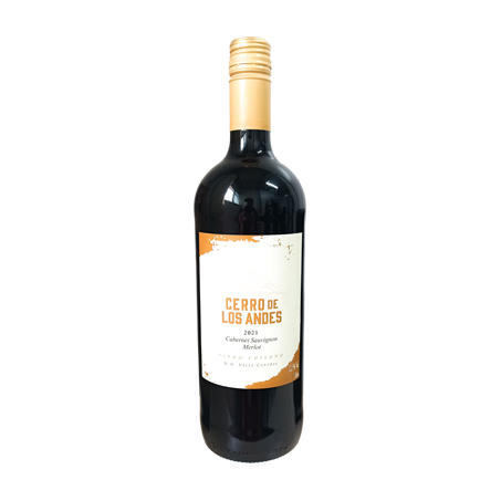 Vinho chileno cerro de los andes blend cabernet sauvignon e merlot 1 litro