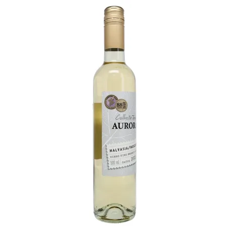 Vinho Brasileiro Branco Suave Vinícola Aurora Colheita Tardia Malvasia Moscato Serra Gaúcha Garrafa 500ml 360-32