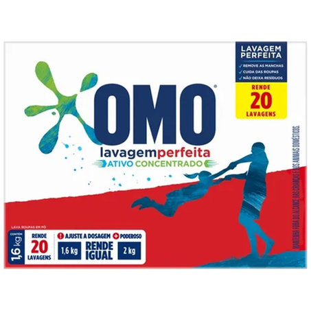 SABÃO PÓ OMO LAVAGEM PERFEITA VERMELHO 1,6KG