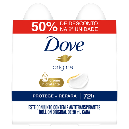 Kit Desodorante Rollon Original 72h Dove 2 Unidades 50ml Cada 50 de Desconto na 2ª Unidade