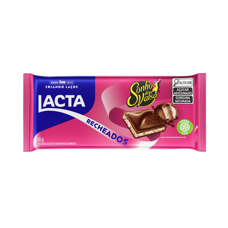 Chocolate lacta recheada sonho valsa 98g