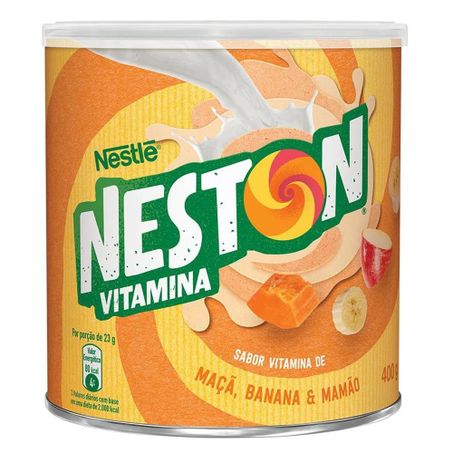Bebida Em Pó Nestlé Neston Vitamina Maçã, Banana e Mamão Lata 400g 
 