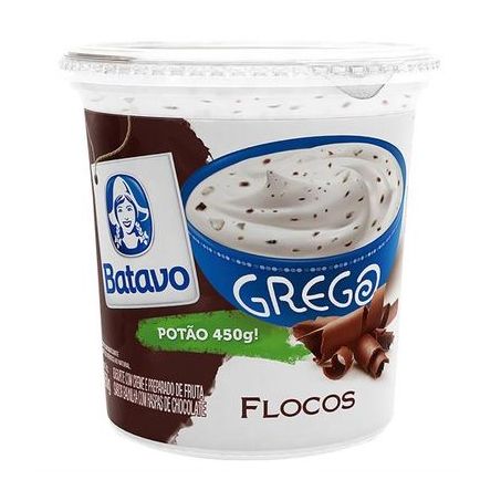 IOGURTE GREGO FLOCOS BATAVO 450 G                 