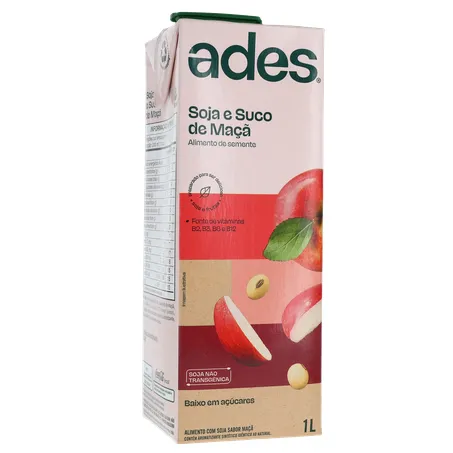 Bebida Base Soja Ades Frutas Maça 1l 360-34