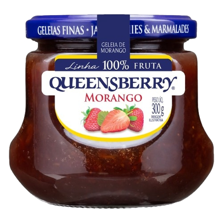 Geléia de Morango 100 da Fruta Queensberry Vidro com  300G