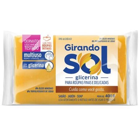 Sabao barra girando sol individual 400g glicerina