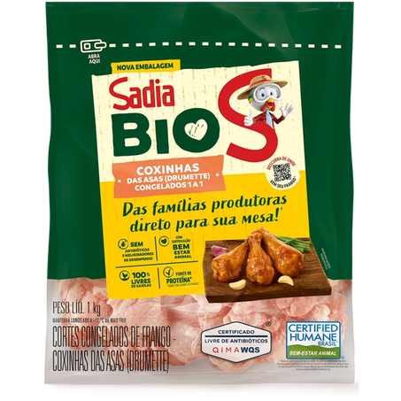COXINHA DA ASA DRUMETE SADIA BIO 1KG