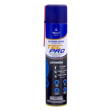 Silicone spray aerossol lavanda tecbril 300ml