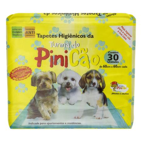Tapete higiênico turma do pinicão com 30 unidades