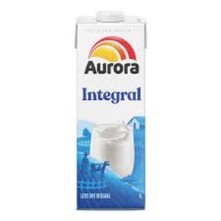 Leite uht aurora 1l integral tampa e rosca