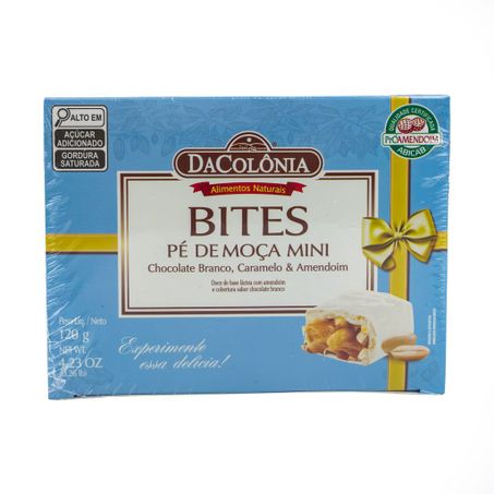 BITES PÉ DE MOÇA MINI CHOCOLATE BRANCO 120G DACOLONIA