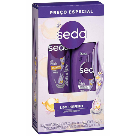 Kit seda shampoo 300ml+condicionador 190ml liso perf