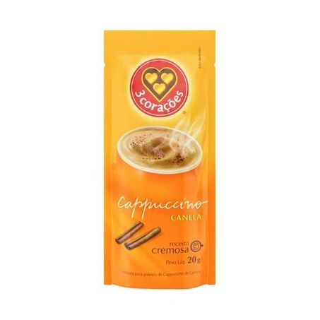 Mistura p/preparo de cappuccino de canela 3 coracoes sache 20g