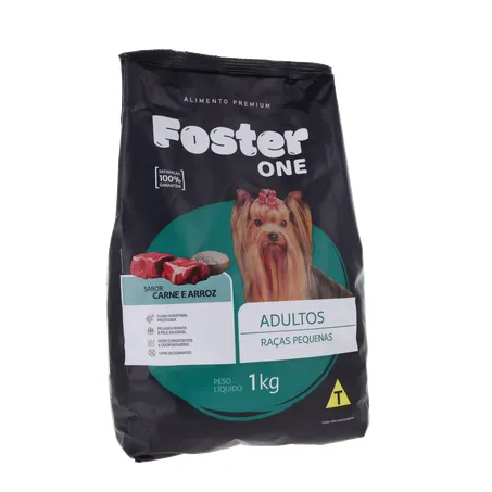ALIMENTO PARA CÃO FOSTER ONE RAÇAS PEQUENAS CARNE E ARROZ PACOTE 1KG 360-34