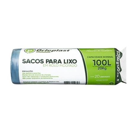 SACO LIXO ORLEPLAST AZUL + ECONOMICO 20UN X 100L