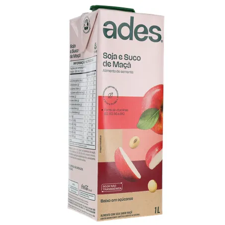 Bebida Base Soja Ades Frutas Maça 1l 360-33