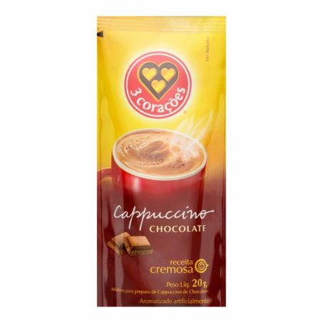 Capuccino chocolate 3 corações 20g sache