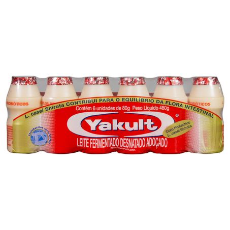 PACK LEITE FERMENTADO DESNATADO YAKULT COM 6 UNIDADES